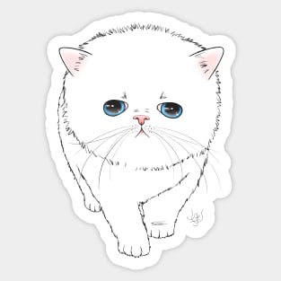 Persian Kitten Line Art Sticker